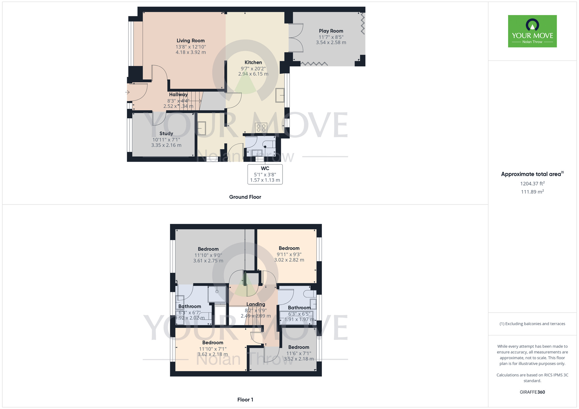 Floorplan of 4 bedroom Detached House for sale, Sandover, Northampton, Northamptonshire, NN4