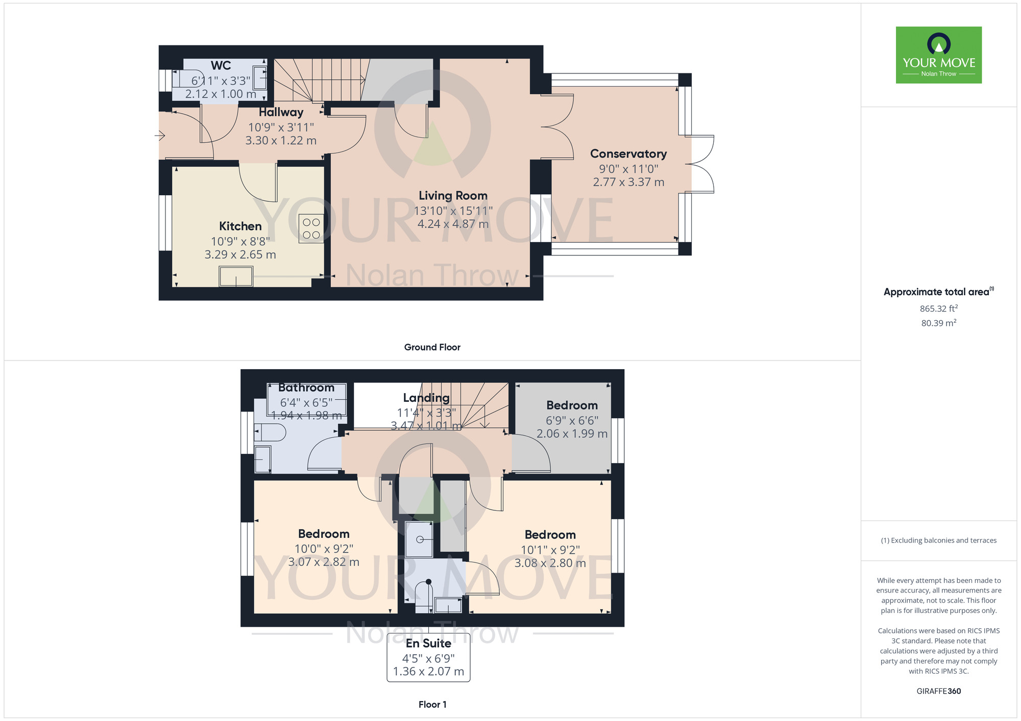 Floorplan of 3 bedroom Mid Terrace House to rent, Foxtail Way, Northampton, Northamptonshire, NN5