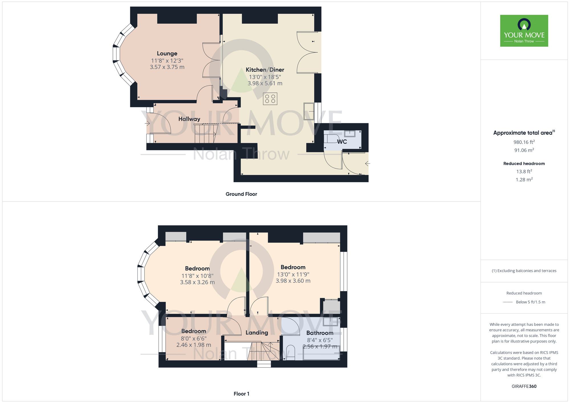 Floorplan of 3 bedroom Semi Detached House to rent, London Road, Delapre, Northampton, NN4