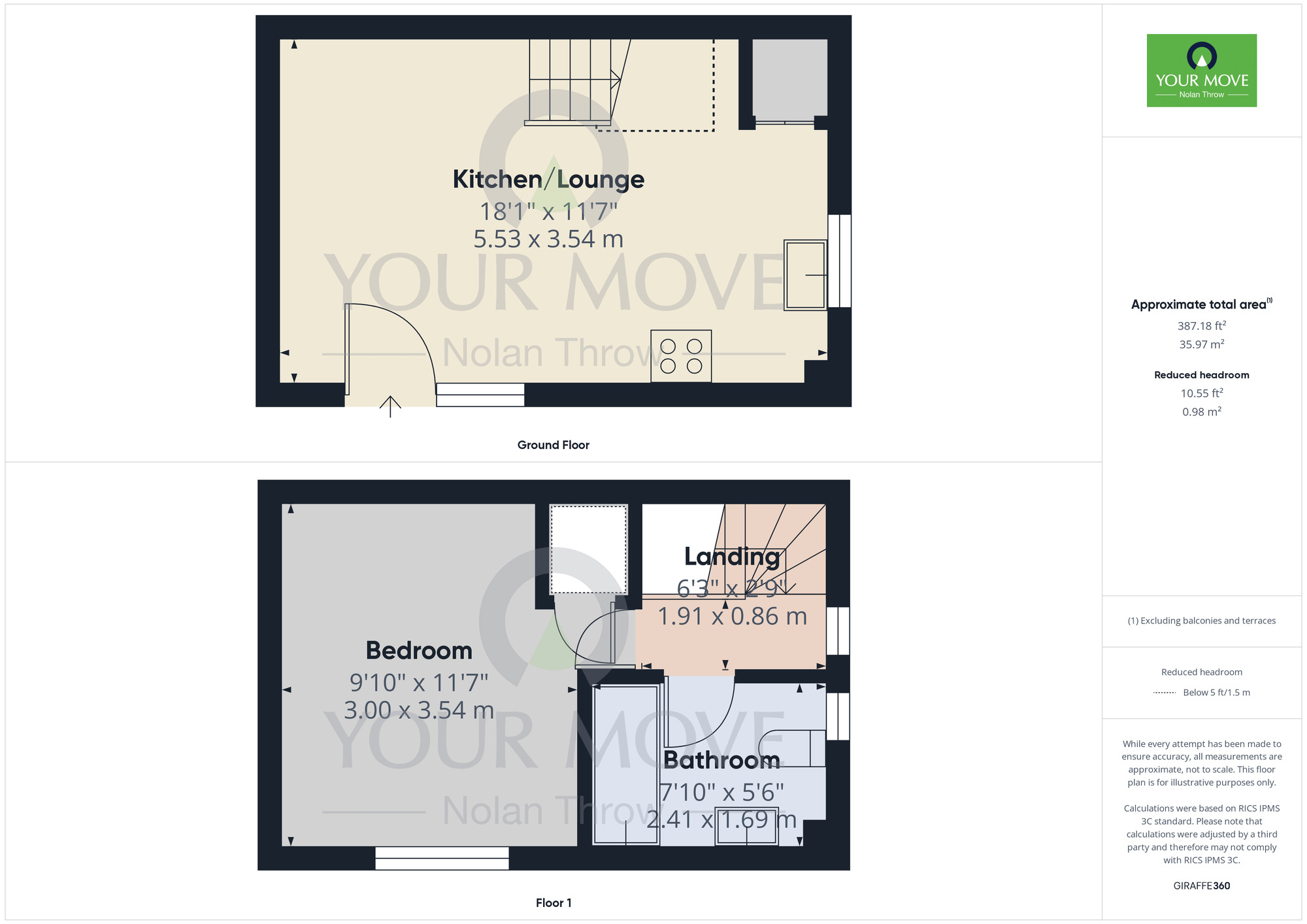 Floorplan of 1 bedroom Mid Terrace House for sale, Limoges Court, Duston, Northamptonshire, NN5