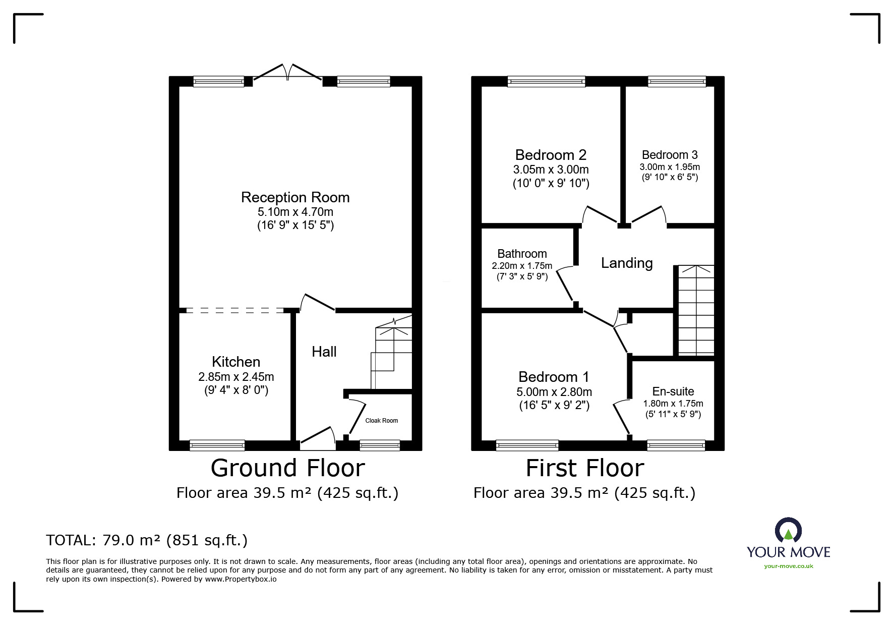 Floorplan of 3 bedroom End Terrace House to rent, Weavers Close, Eastbourne, East Sussex, BN21