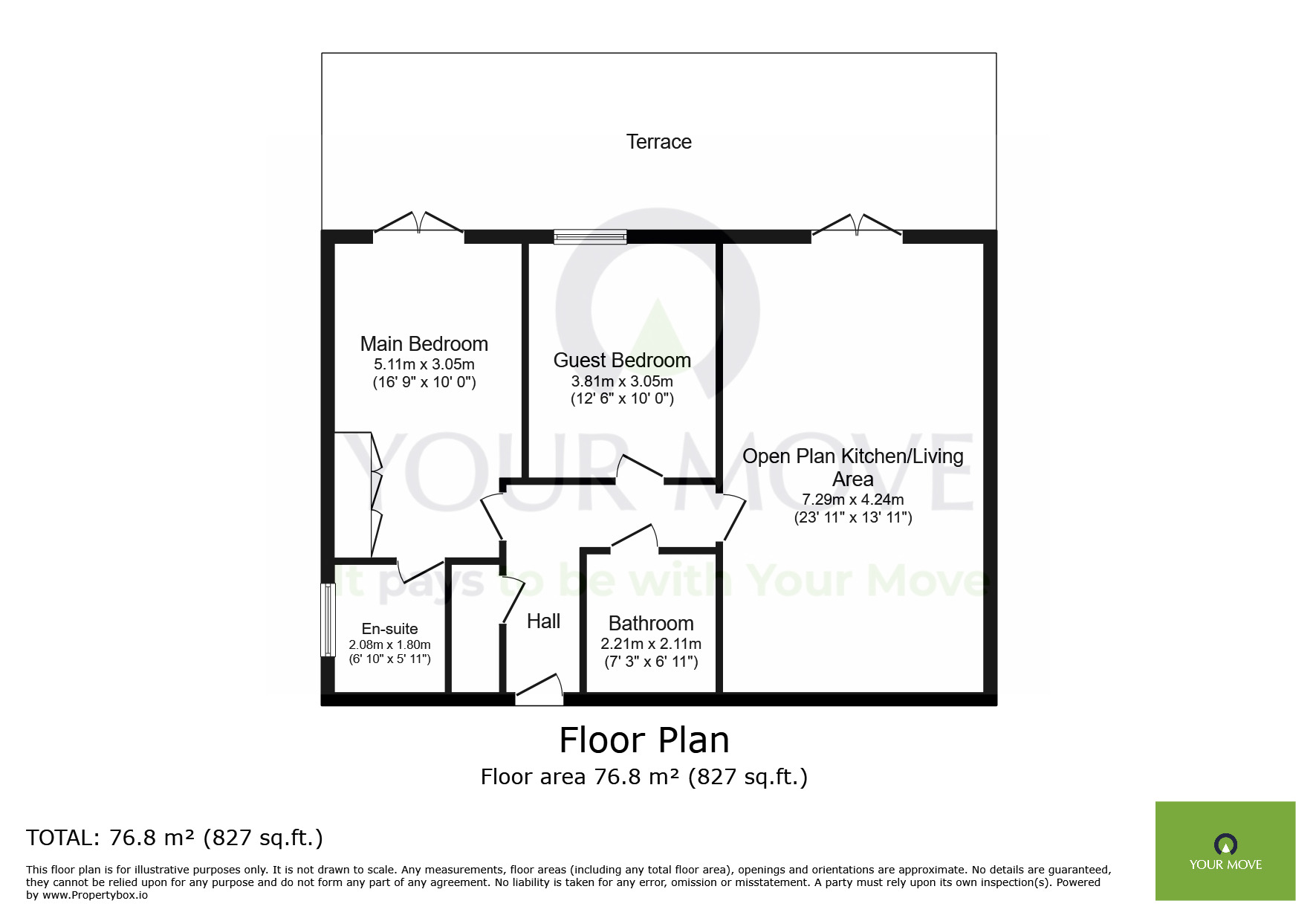 Floorplan of 2 bedroom  Flat to rent, Midway Quay, Eastbourne, East Sussex, BN23