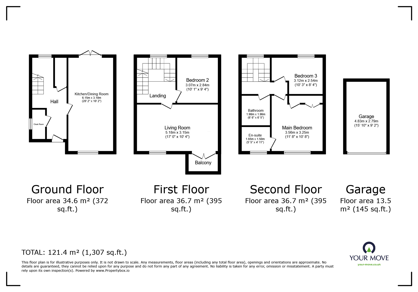 Floorplan of 3 bedroom Semi Detached House for sale, Key West, Eastbourne, East Sussex, BN23