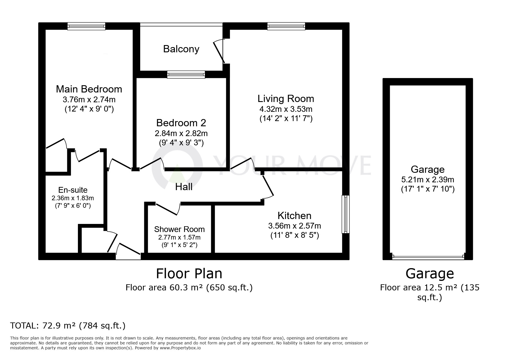 Floorplan of 2 bedroom  Flat for sale, Blakes Way, Eastbourne, East Sussex, BN23