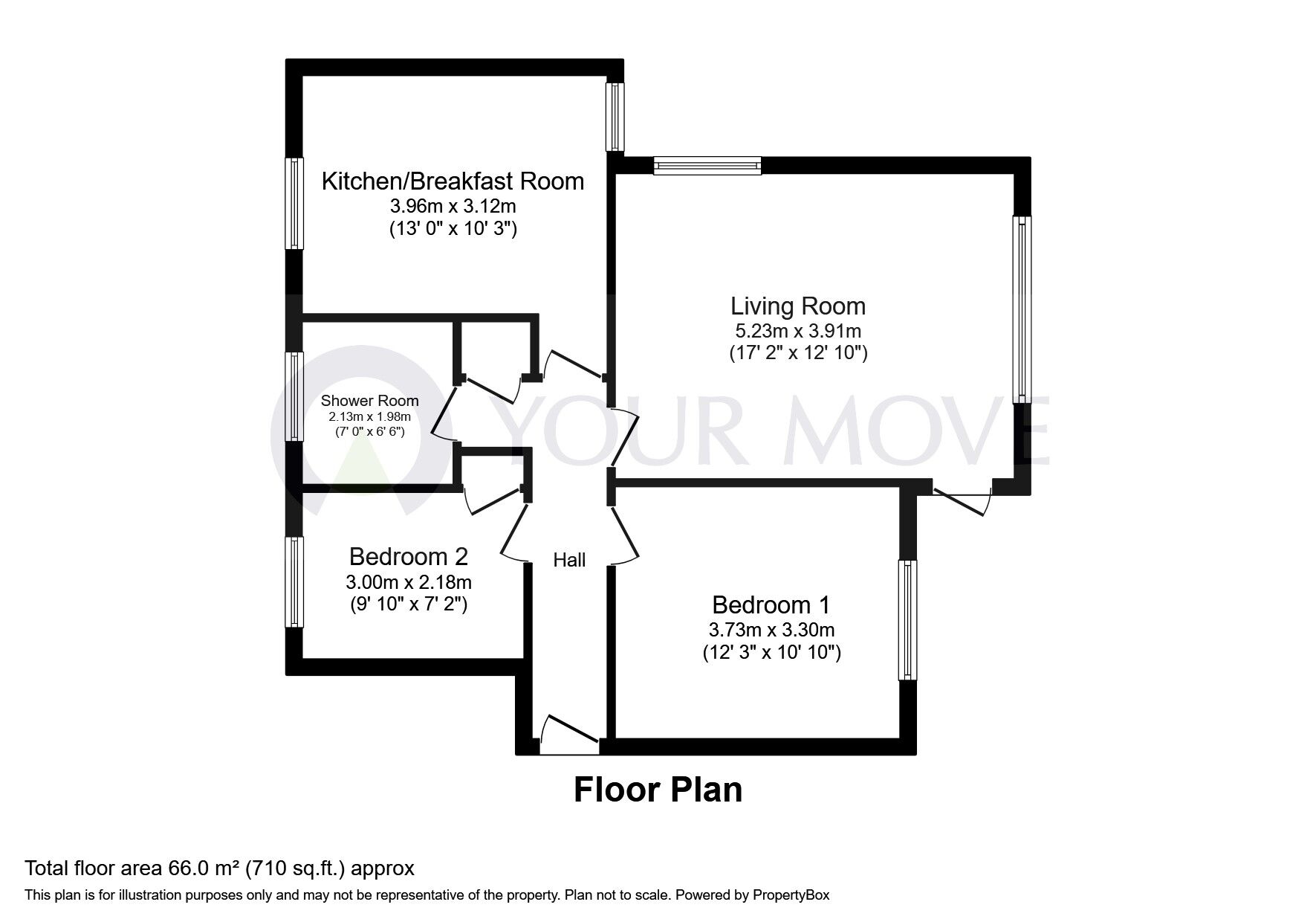 Floorplan of 2 bedroom  Flat for sale, Royal Sovereign View, Eastbourne, East Sussex, BN23