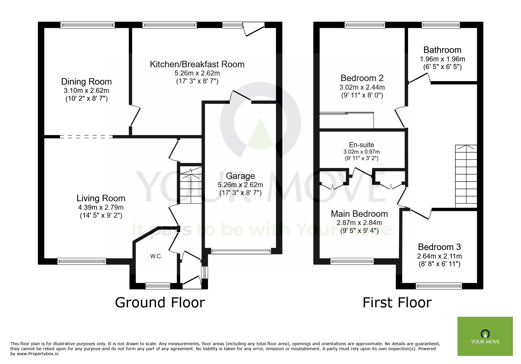 Floorplan of 3 bedroom Detached House to rent, Oak Tree Lane, Eastbourne, East Sussex, BN23