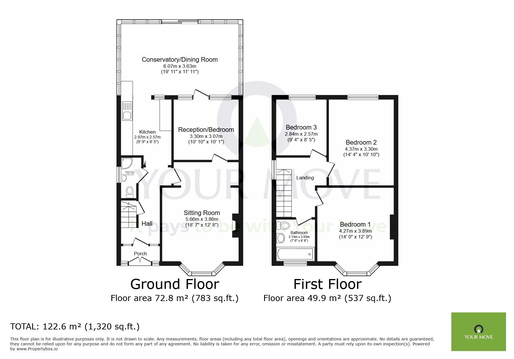 Floorplan of 3 bedroom Semi Detached House for sale, Seaside, Eastbourne, East Sussex, BN23