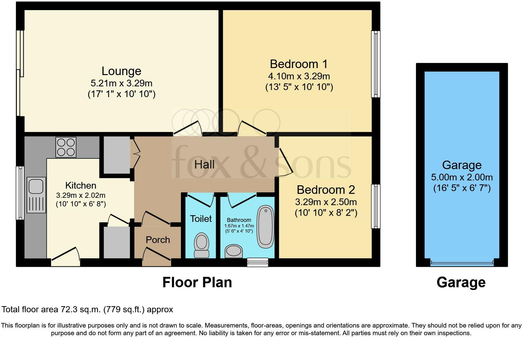 Floorplan of 2 bedroom Semi Detached Bungalow for sale, Tolkien Road, Eastbourne, East Sussex, BN23