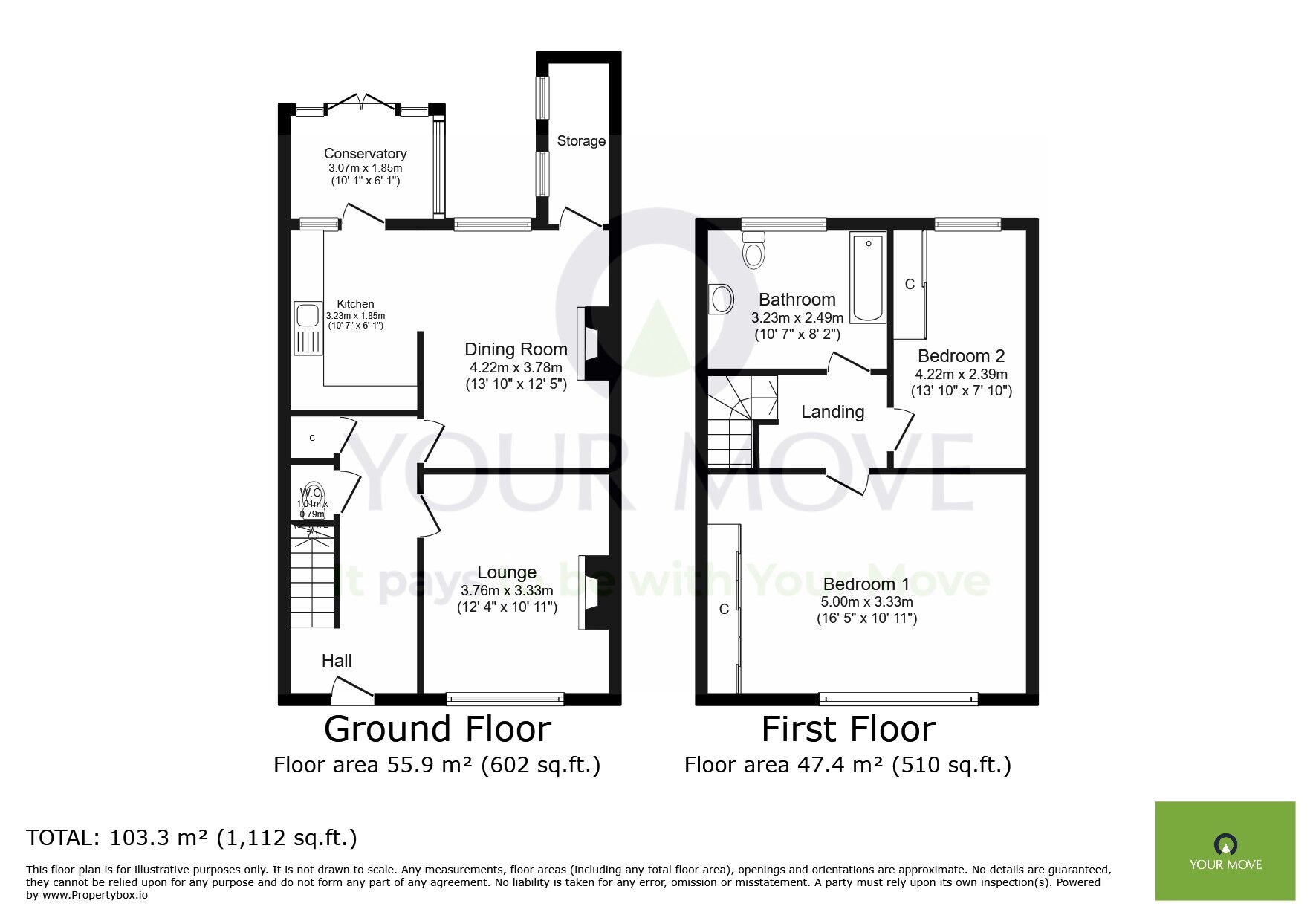 Floorplan of 2 bedroom End Terrace House to rent, Whitley Road, Eastbourne, East Sussex, BN22