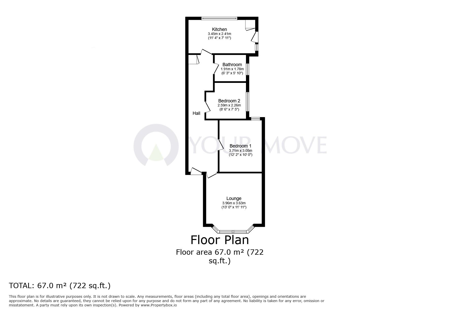 Floorplan of 2 bedroom  Flat for sale, Pevensey Road, Eastbourne, East Sussex, BN22