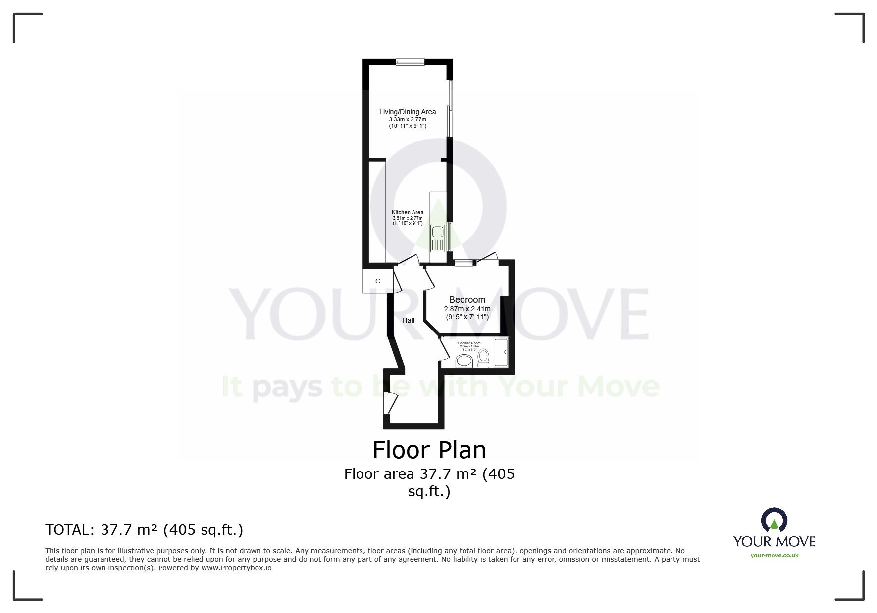 Floorplan of 1 bedroom  Flat for sale, Seaside, Eastbourne, East Sussex, BN22