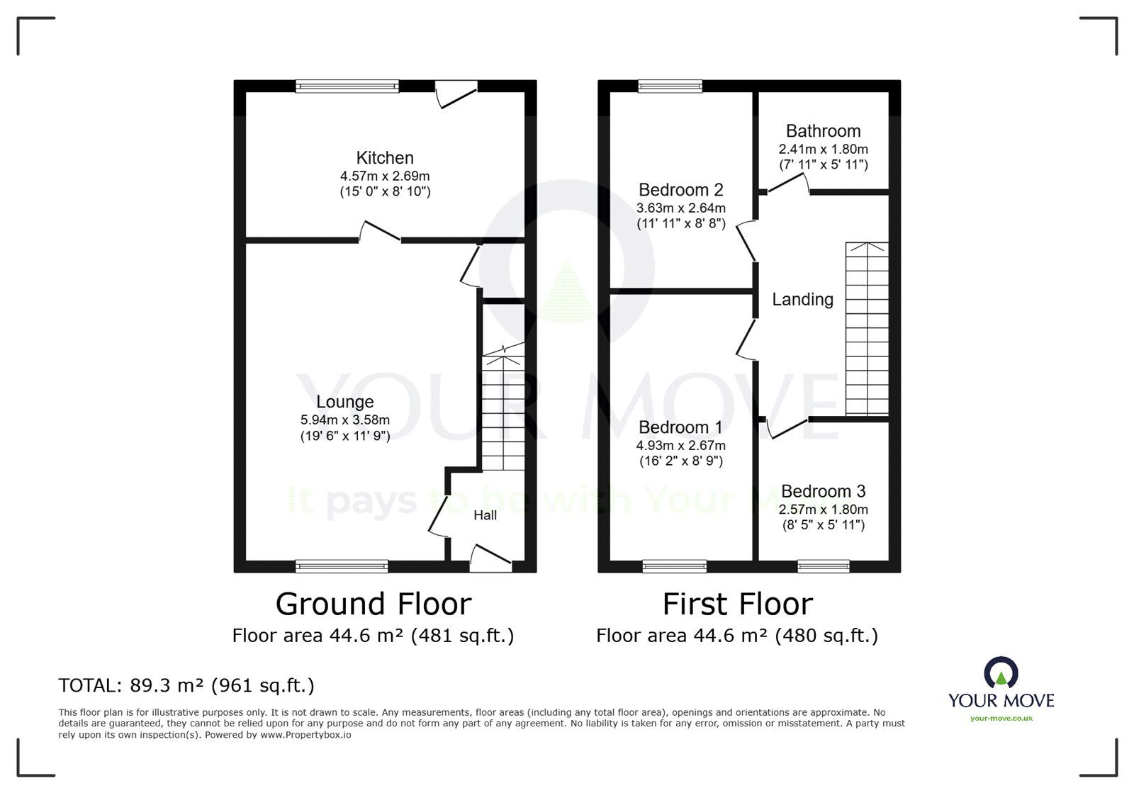 Floorplan of 3 bedroom End Terrace House for sale, Southern Road, Eastbourne, East Sussex, BN22