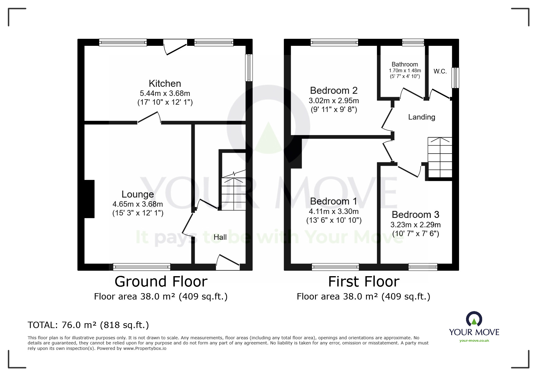 Floorplan of 3 bedroom End Terrace House for sale, Ashington Road, Eastbourne, East Sussex, BN22