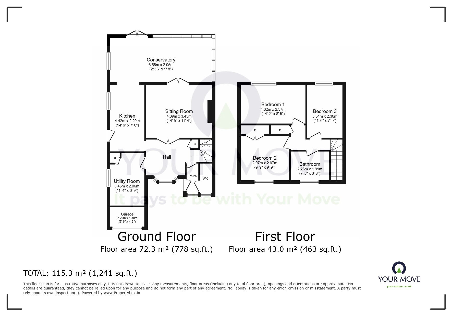 Floorplan of 3 bedroom Detached House for sale, Middleton Drive, Eastbourne, East Sussex, BN23