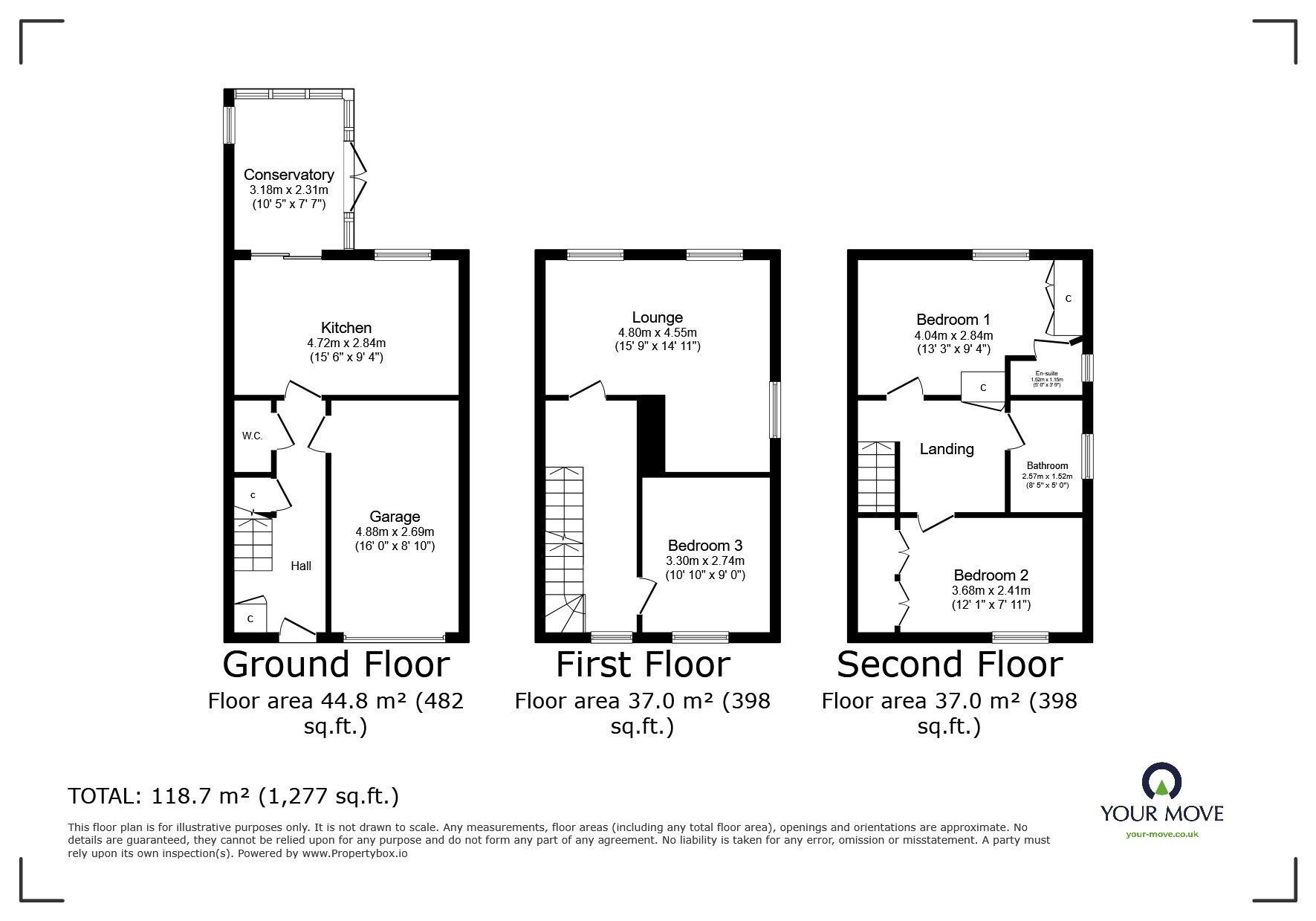 Floorplan of 3 bedroom Semi Detached House for sale, Canary Quay, Eastbourne, East Sussex, BN23