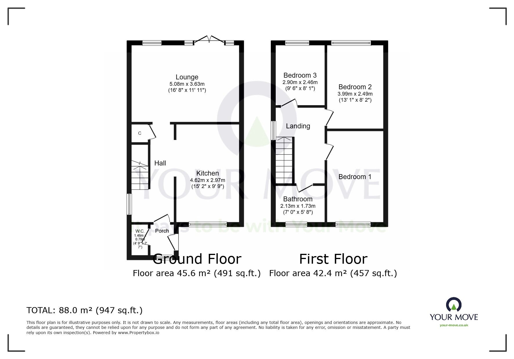 Floorplan of 3 bedroom Semi Detached House for sale, Aylesbury Avenue, Eastbourne, East Sussex, BN23