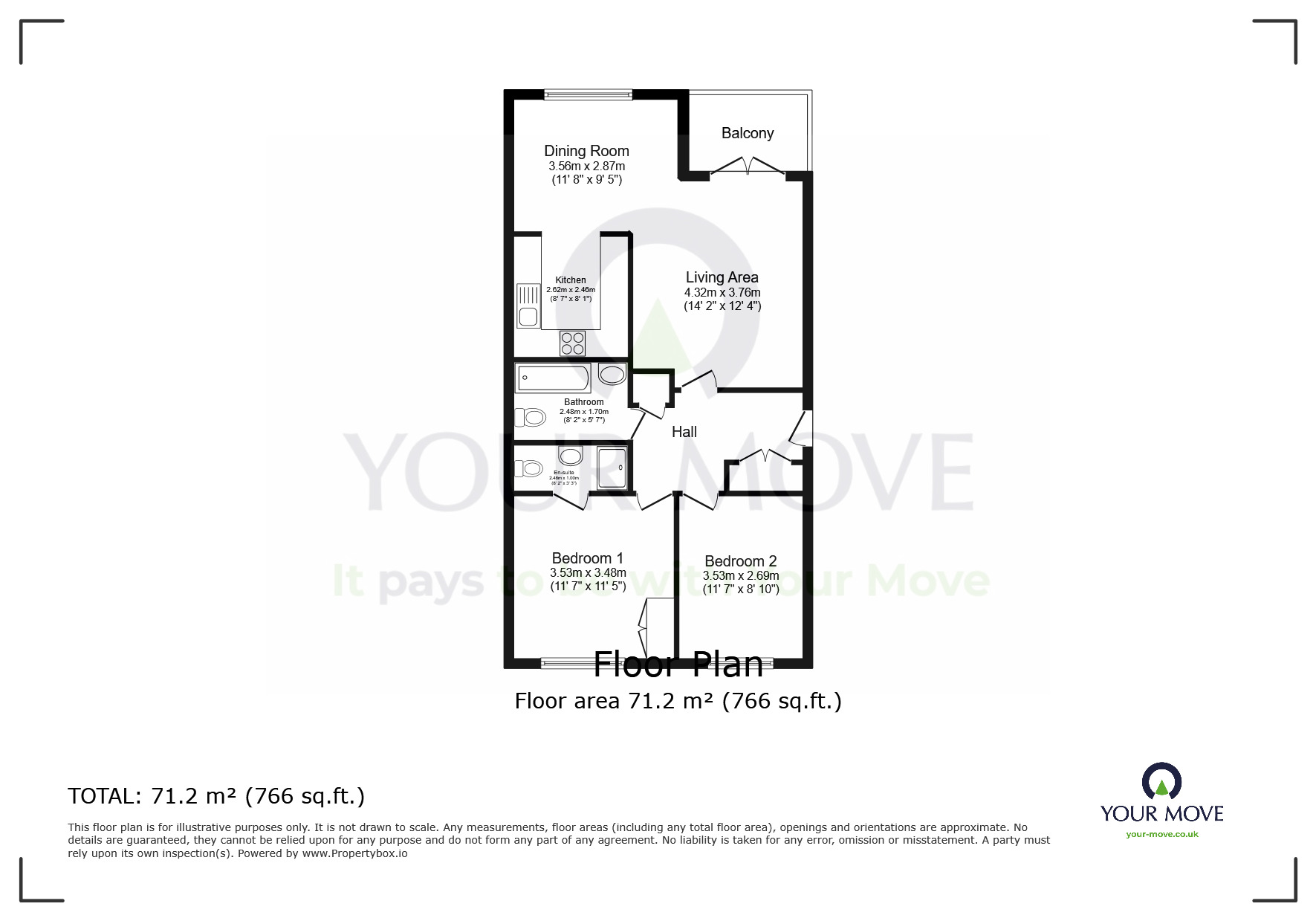 Floorplan of 2 bedroom  Flat for sale, Daytona Quay, Eastbourne, East Sussex, BN23