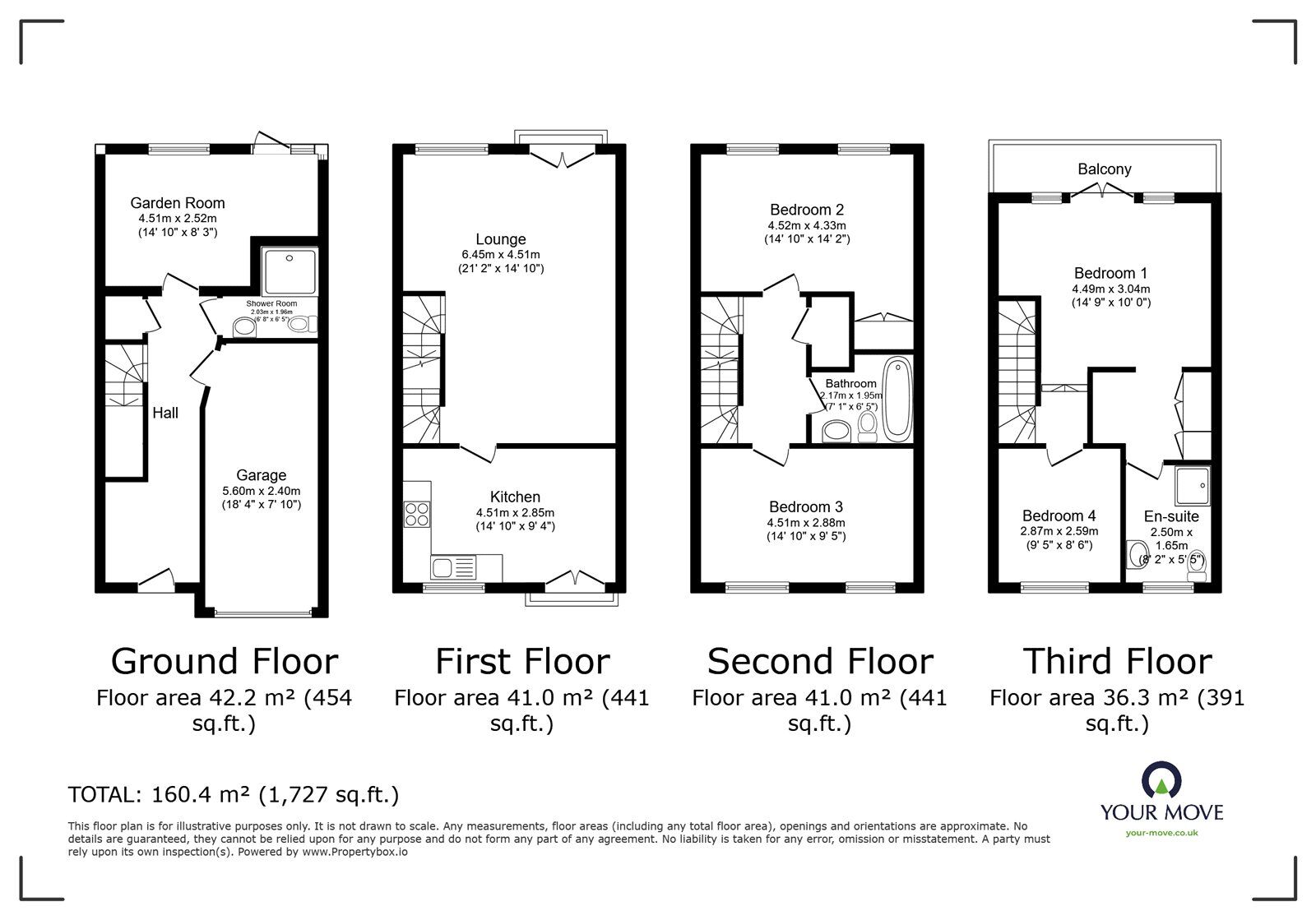 Floorplan of 4 bedroom Mid Terrace House for sale, San Juan Court, Eastbourne, East Sussex, BN23