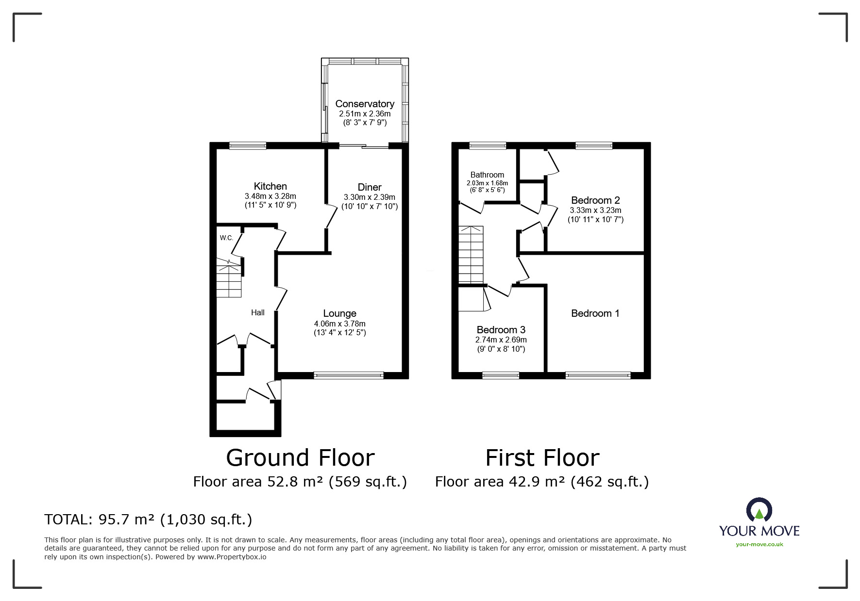 Floorplan of 3 bedroom Mid Terrace House for sale, Sorrel Drive, Eastbourne, East Sussex, BN23