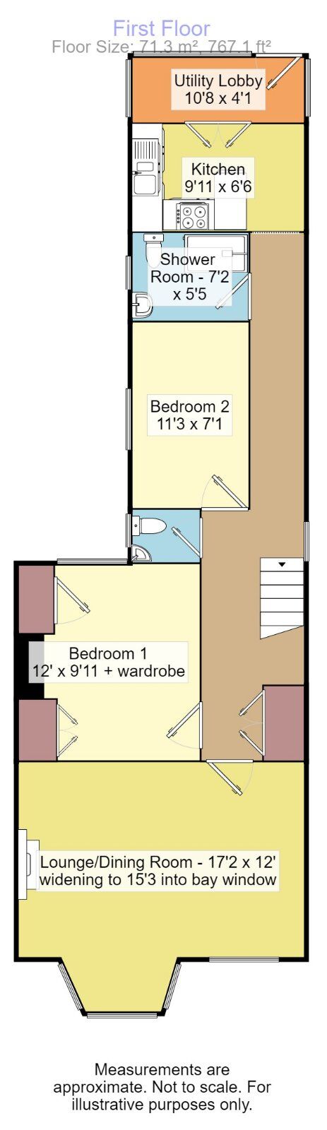 Floorplan of 2 bedroom  Flat for sale, Belvedere Road, Exmouth, Devon, EX8