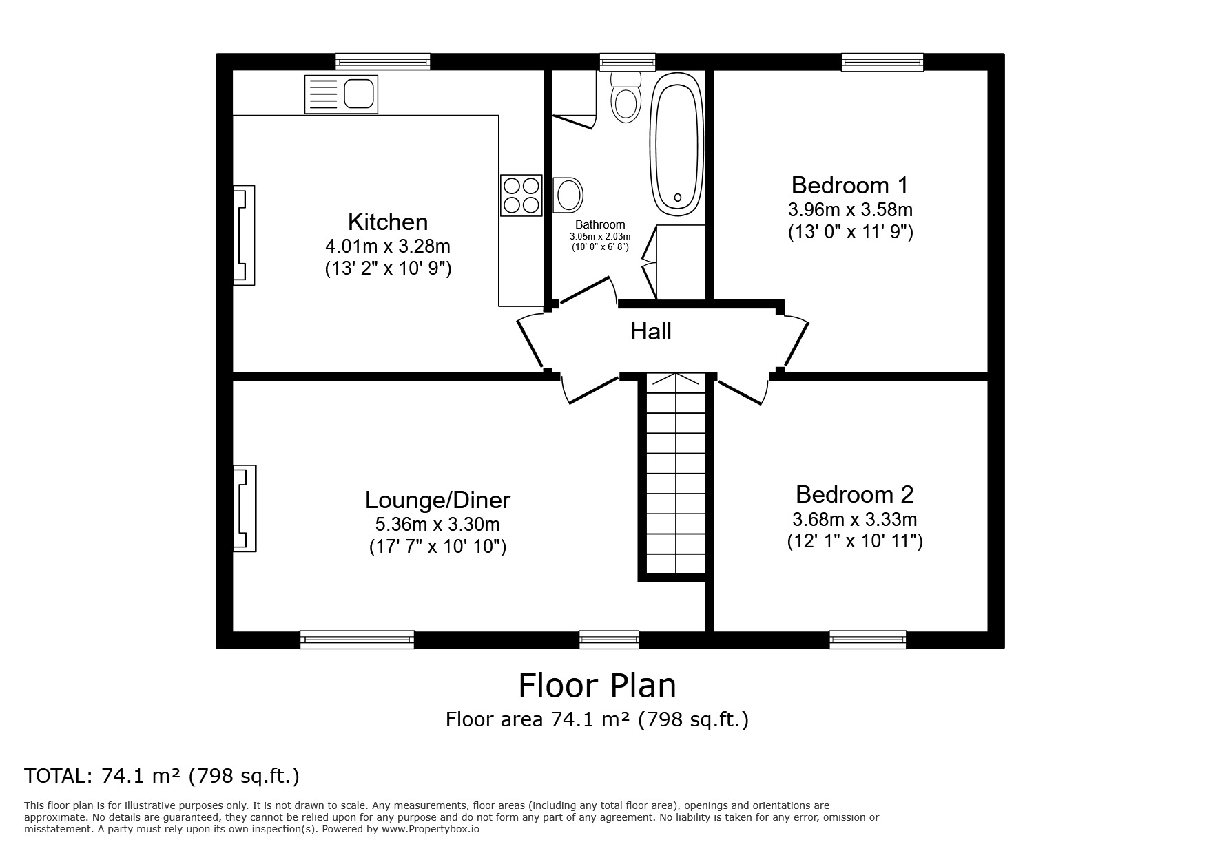 Floorplan of 2 bedroom  Flat for sale, Rosebery Road, Exmouth, Devon, EX8