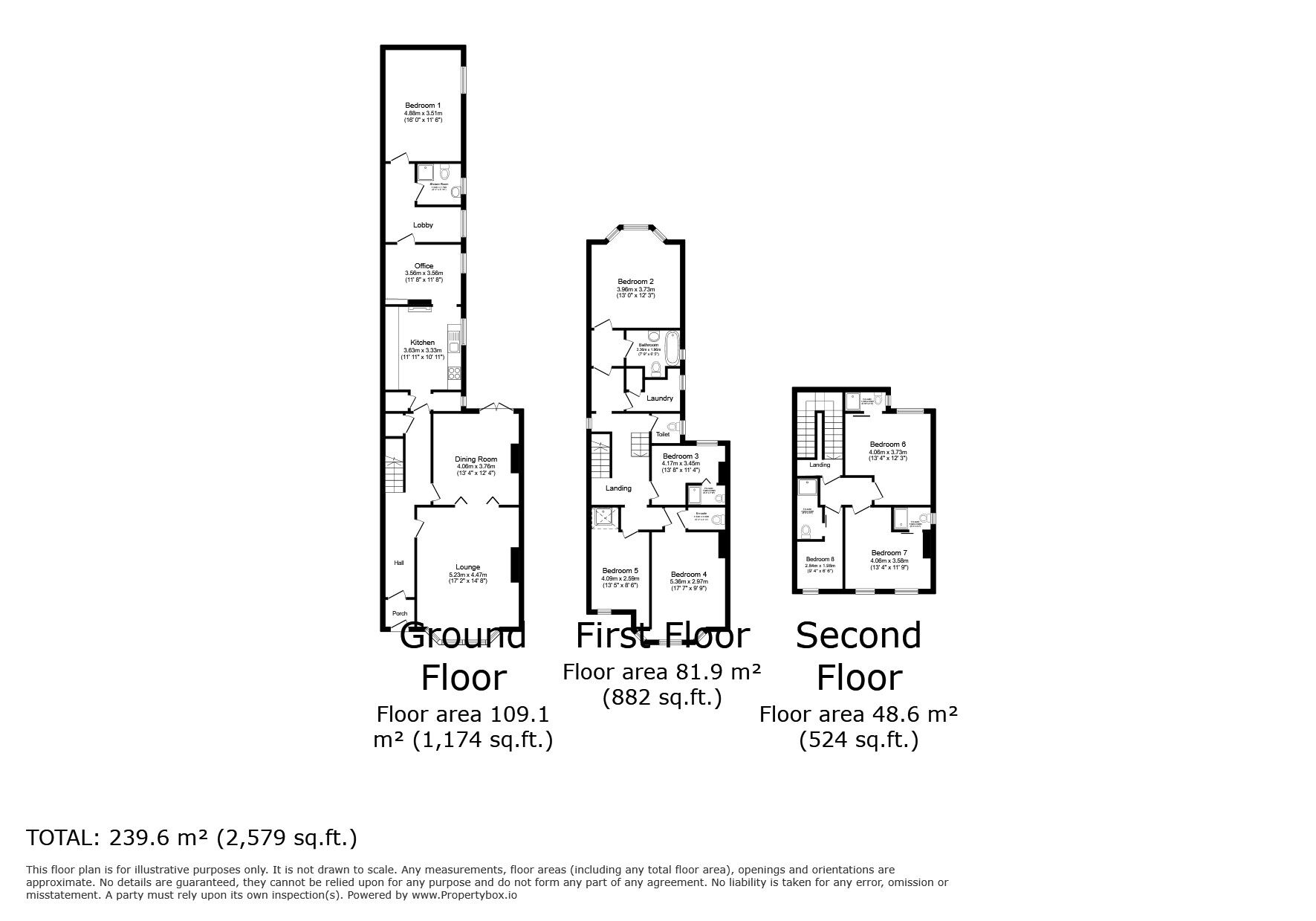 Floorplan of 8 bedroom Mid Terrace House for sale, Morton Road, Exmouth, Devon, EX8