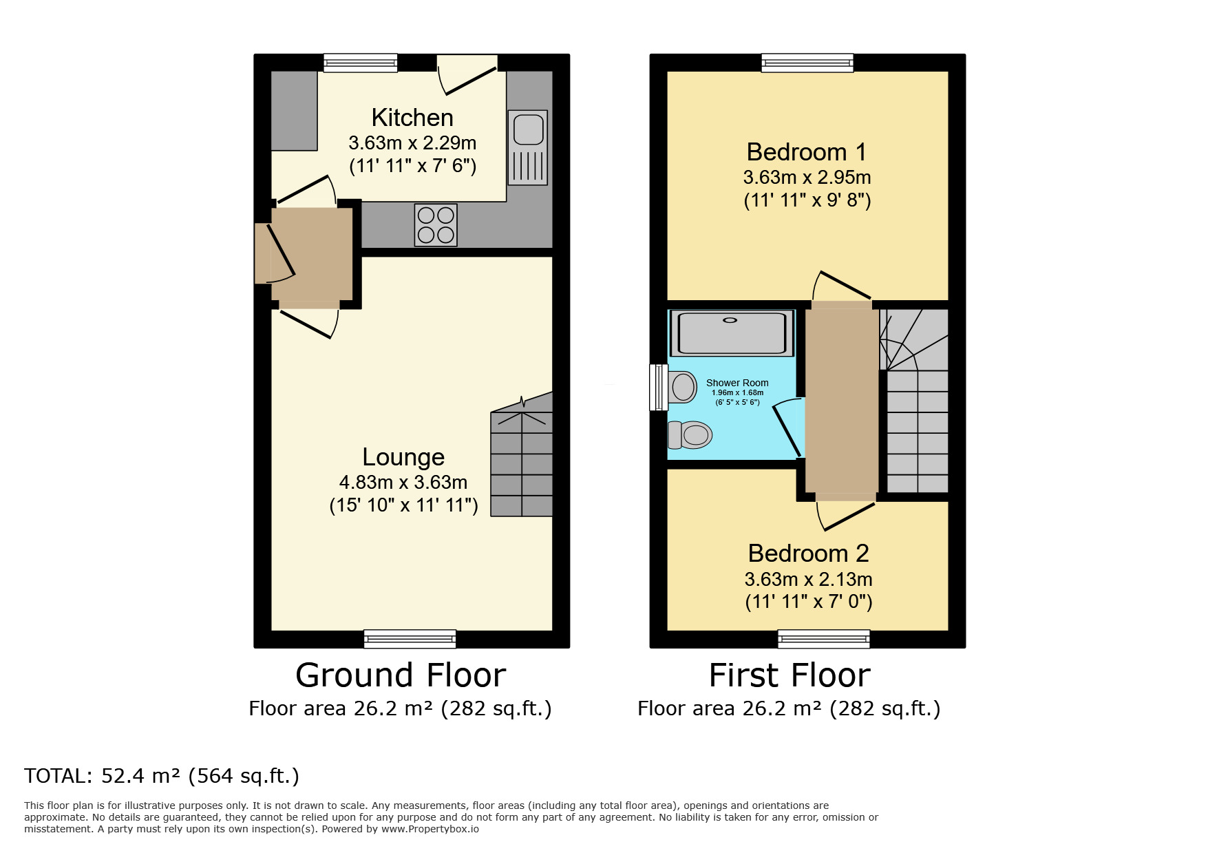 Floorplan of 2 bedroom End Terrace House for sale, Sages Lea, Woodbury Salterton, Devon, EX5