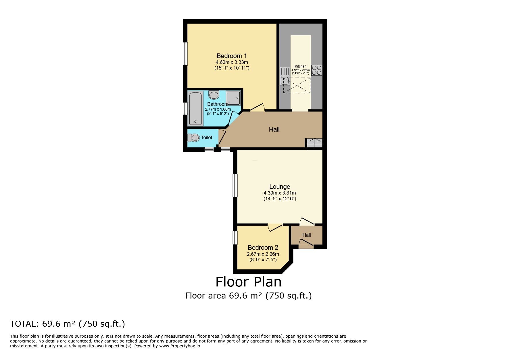 Floorplan of 2 bedroom  Flat for sale, Exeter Road, Exmouth, Devon, EX8