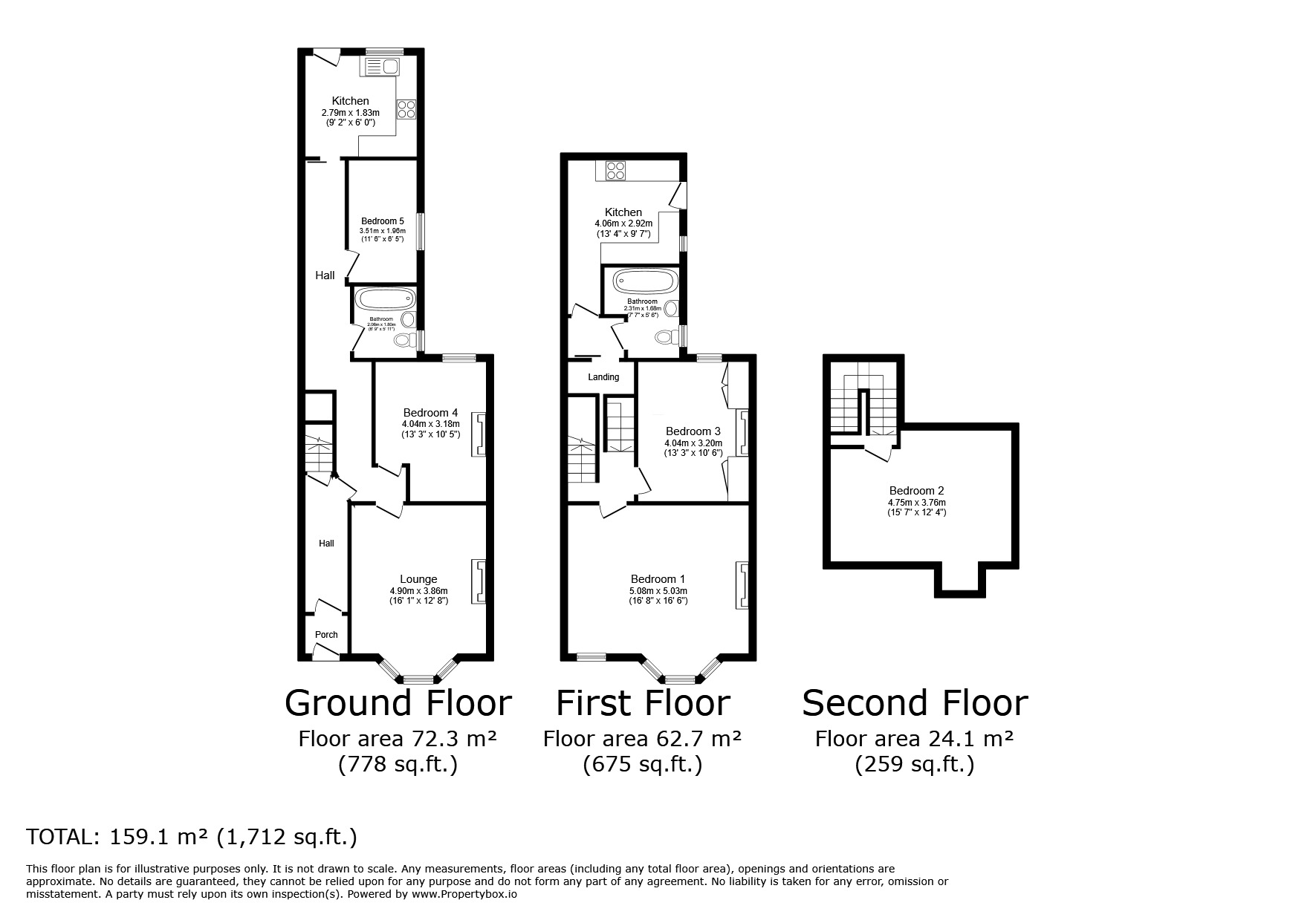 Floorplan of 4 bedroom Mid Terrace House for sale, Exeter Road, Exmouth, Devon, EX8