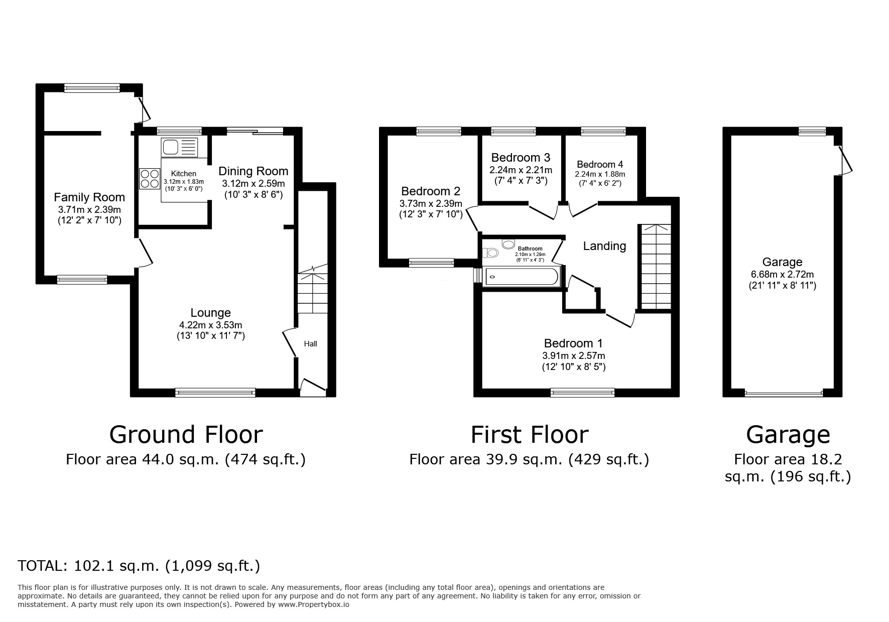 Floorplan of 4 bedroom Semi Detached House for sale, Byron Way, Exmouth, Devon, EX8