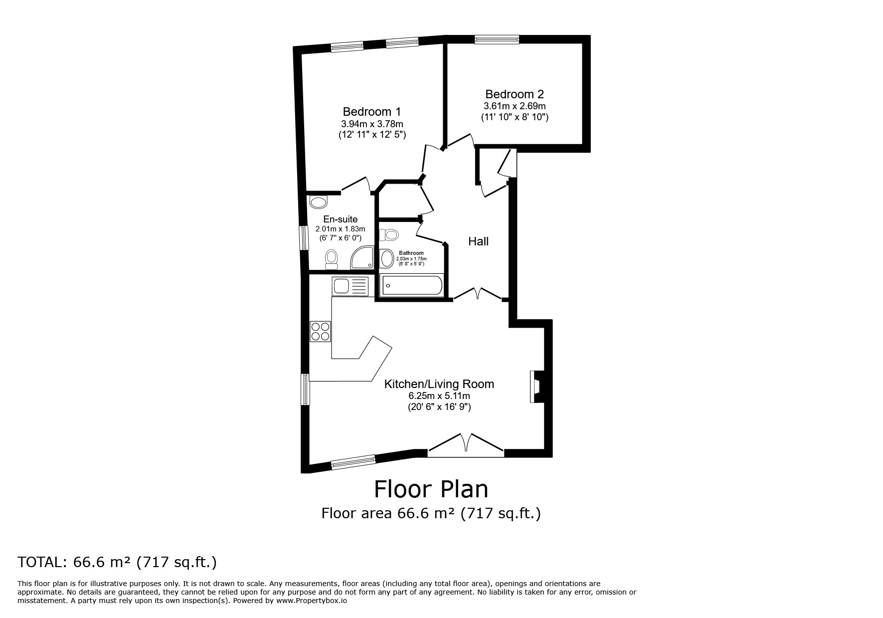 Floorplan of 2 bedroom  Flat for sale, Cranford Avenue, Exmouth, Devon, EX8