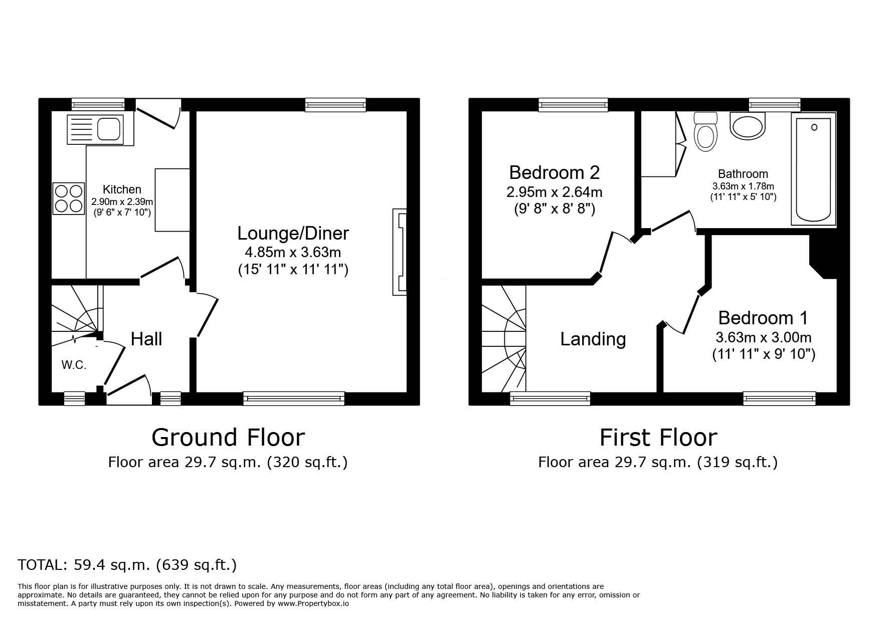 Floorplan of 2 bedroom Mid Terrace House for sale, Perkins Village, Exeter, Devon, EX5