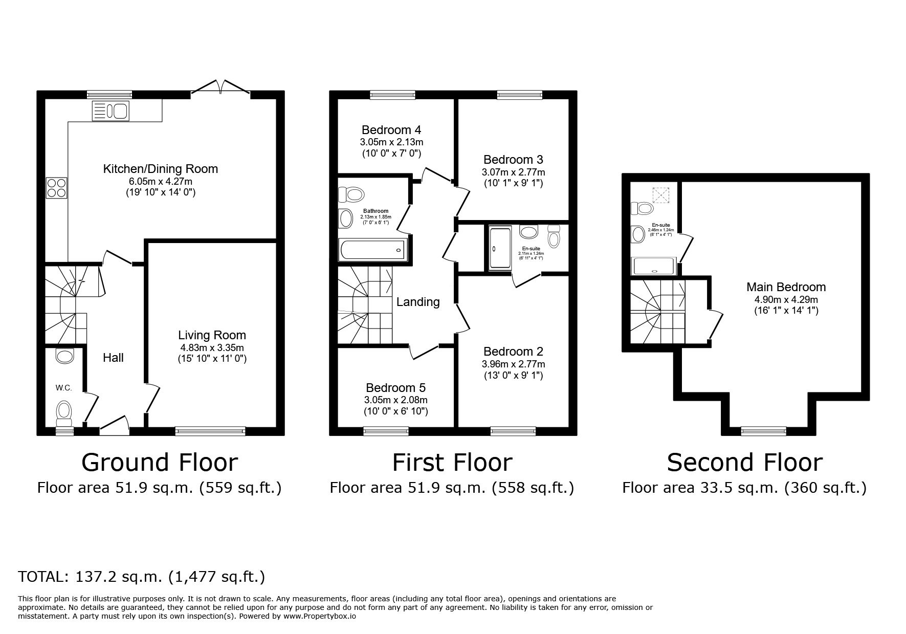 Floorplan of 5 bedroom Detached House to rent, Sybil Mead, Exeter, Devon, EX1