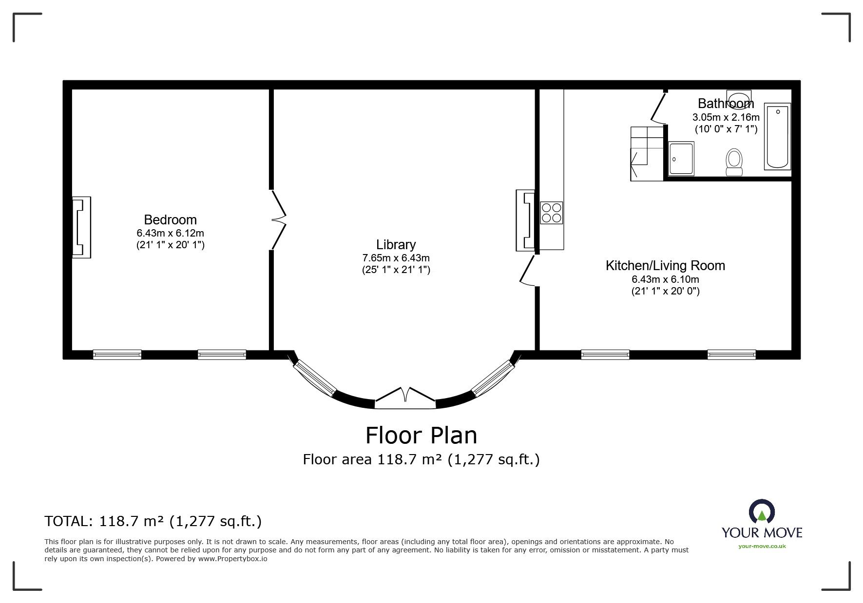 Floorplan of 1 bedroom  Flat to rent, Kenn, Exeter, Devon, EX6