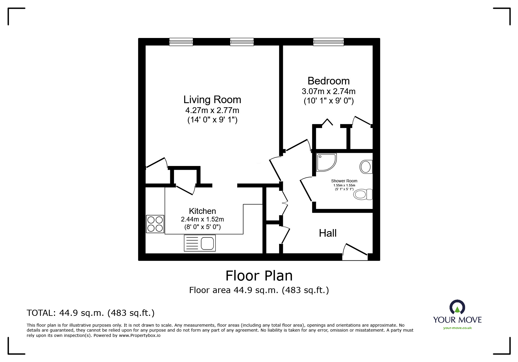 Floorplan of 1 bedroom  Flat to rent, Manchester Road, Exmouth, Devon, EX8