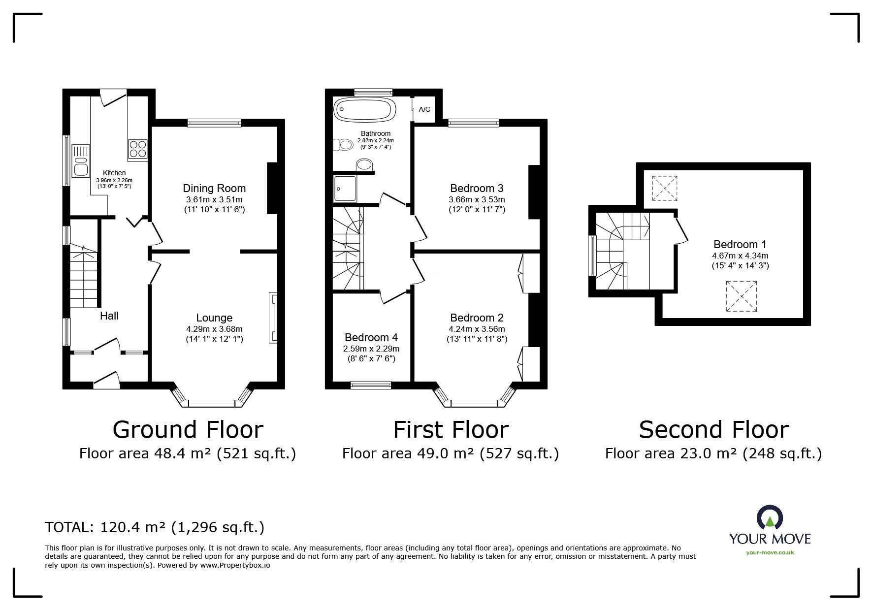 Floorplan of 4 bedroom Semi Detached House for sale, Exeter Road, Exmouth, Devon, EX8