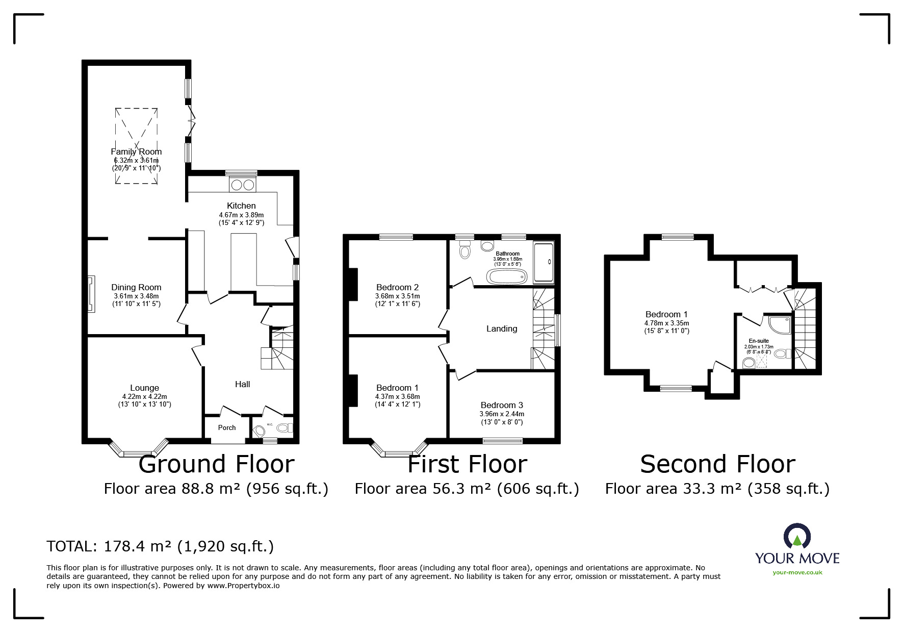 Floorplan of 4 bedroom Semi Detached House for sale, Phillipps Avenue, Exmouth, Devon, EX8