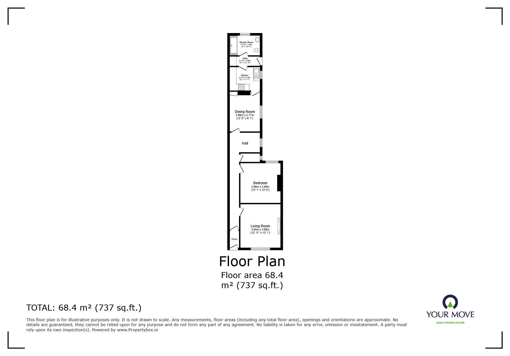 Floorplan of 1 bedroom  Flat to rent, St. Andrews Road, Exmouth, Devon, EX8