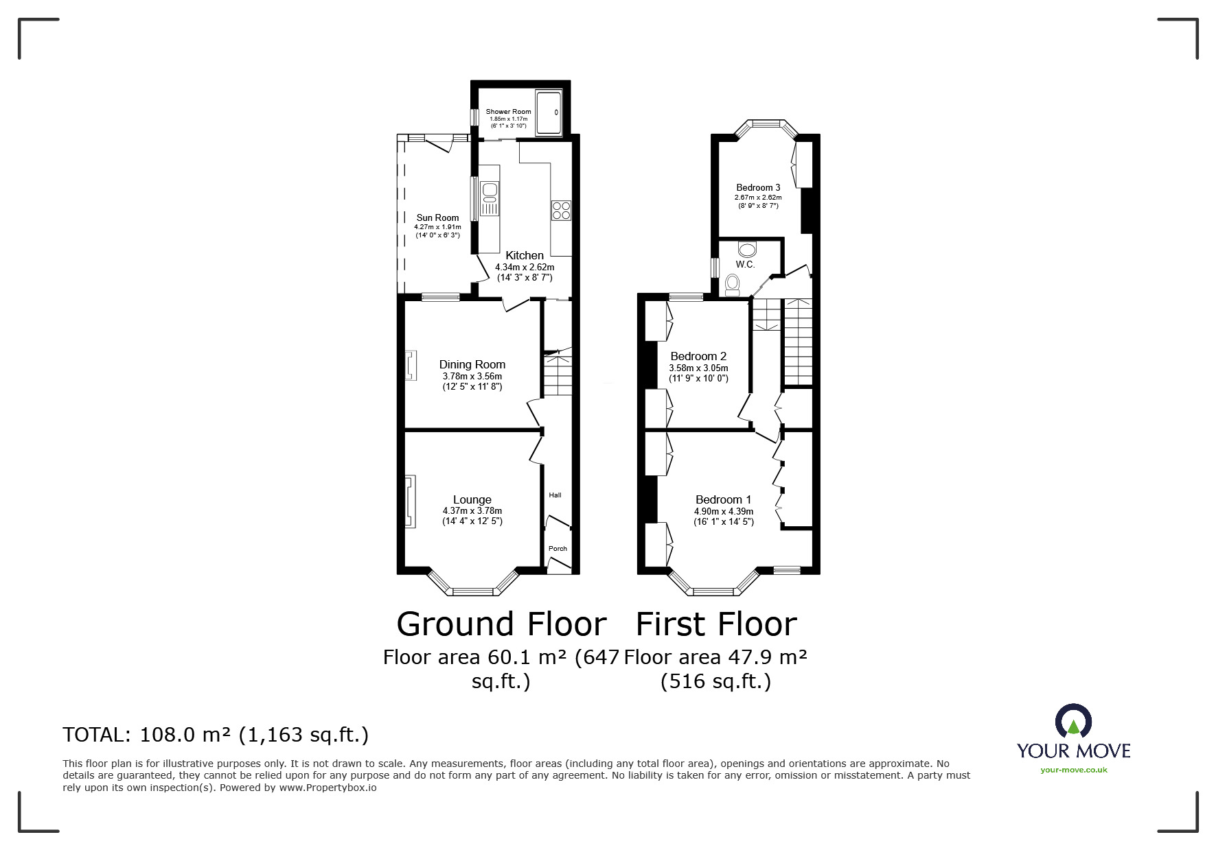 Floorplan of 3 bedroom Mid Terrace House for sale, Fairview Terrace, Exmouth, Devon, EX8