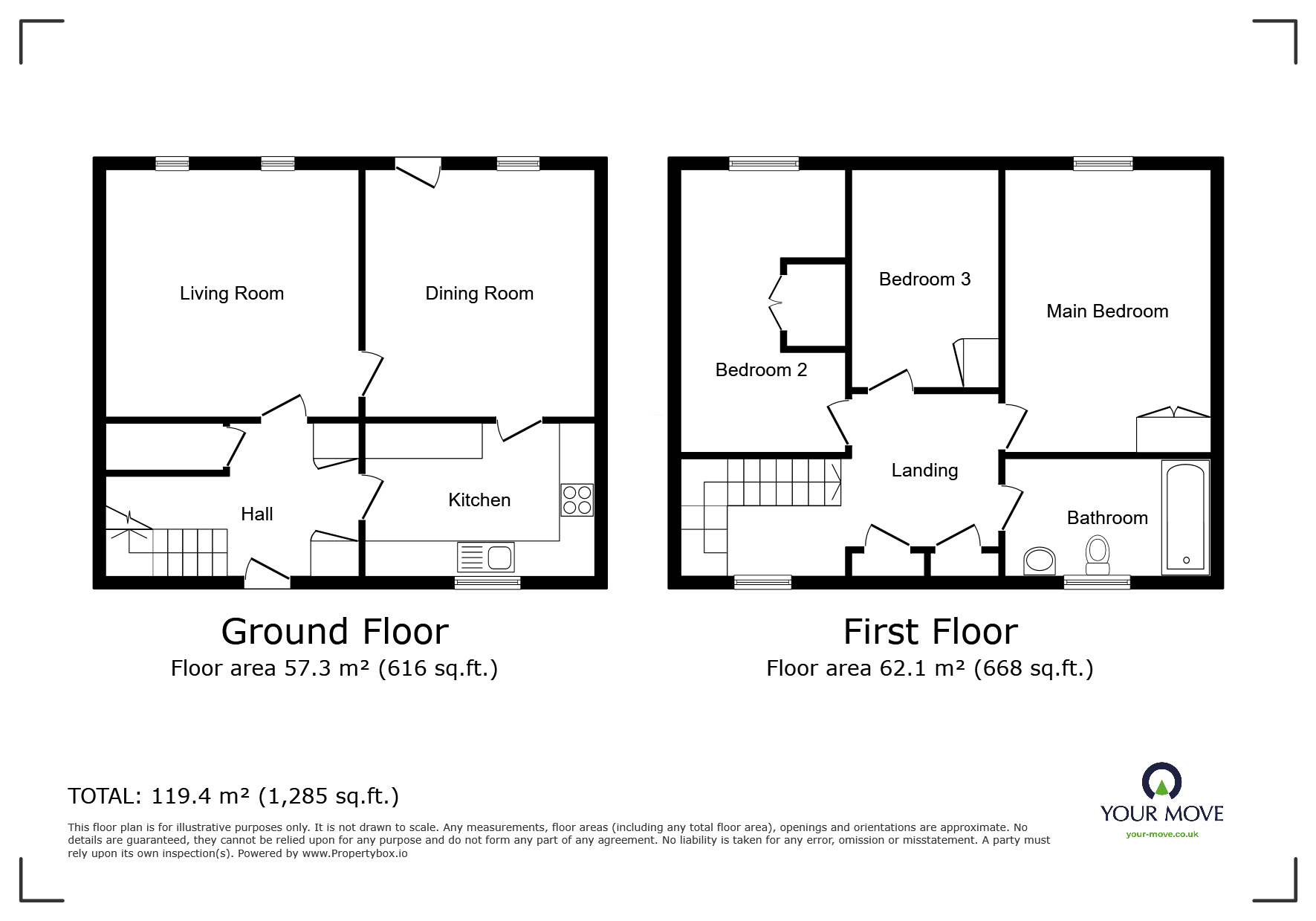 Floorplan of 3 bedroom Mid Terrace House to rent, Madagascar Close, Exmouth, Devon, EX8