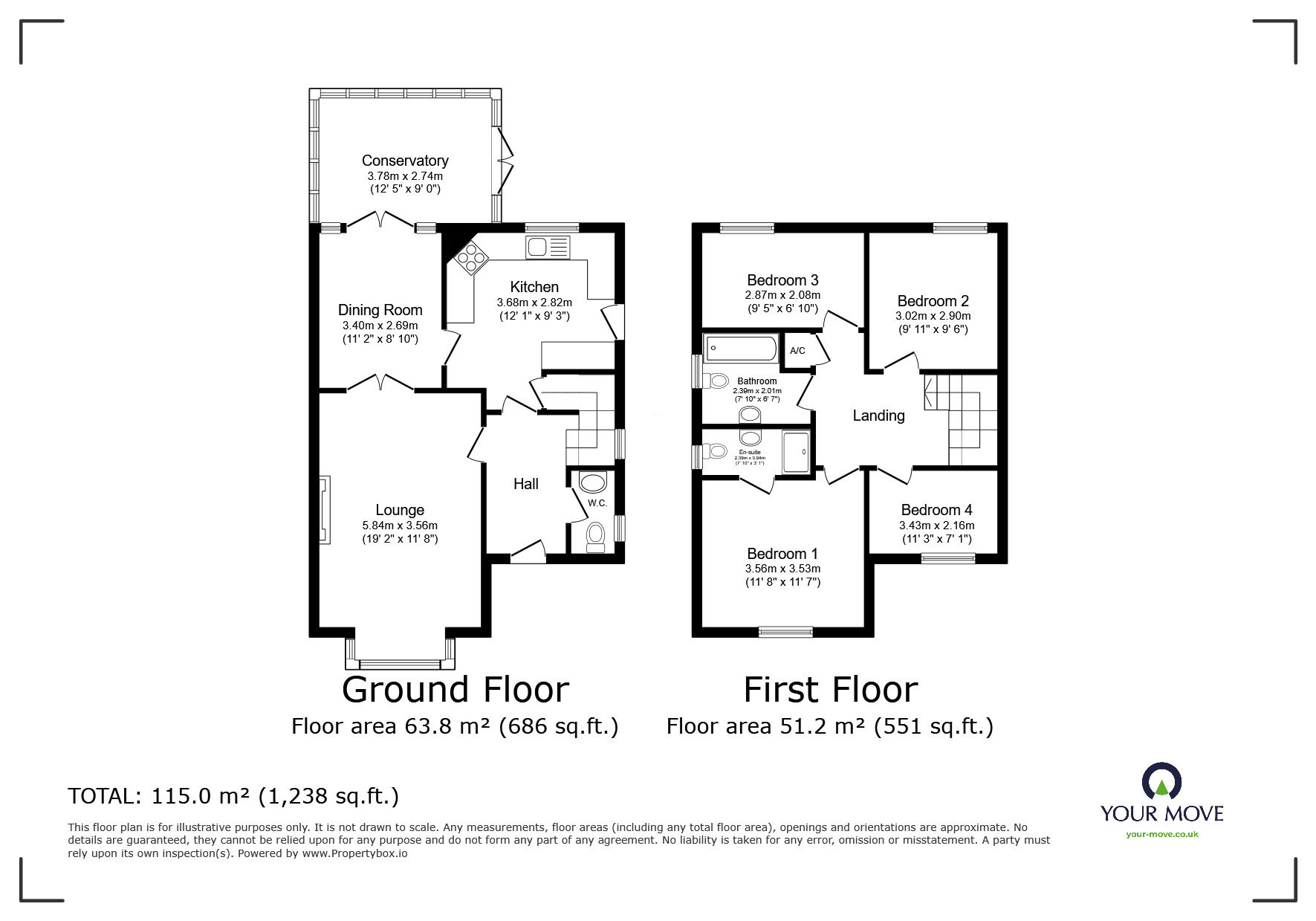 Floorplan of 4 bedroom Detached House for sale, Port Mer Close, Exmouth, Devon, EX8