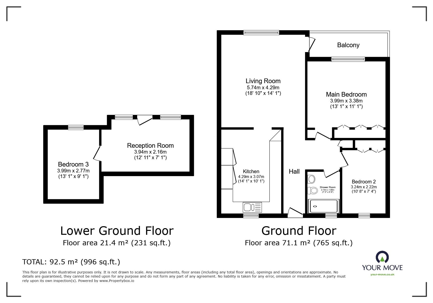 Floorplan of 2 bedroom  Flat to rent, Salmon Pool Lane, Exeter, Devon, EX2