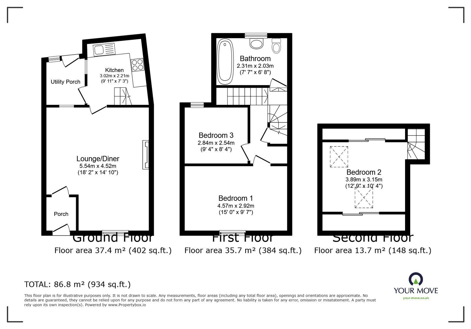 Floorplan of 3 bedroom Mid Terrace House for sale, Tower Street, Exmouth, Devon, EX8