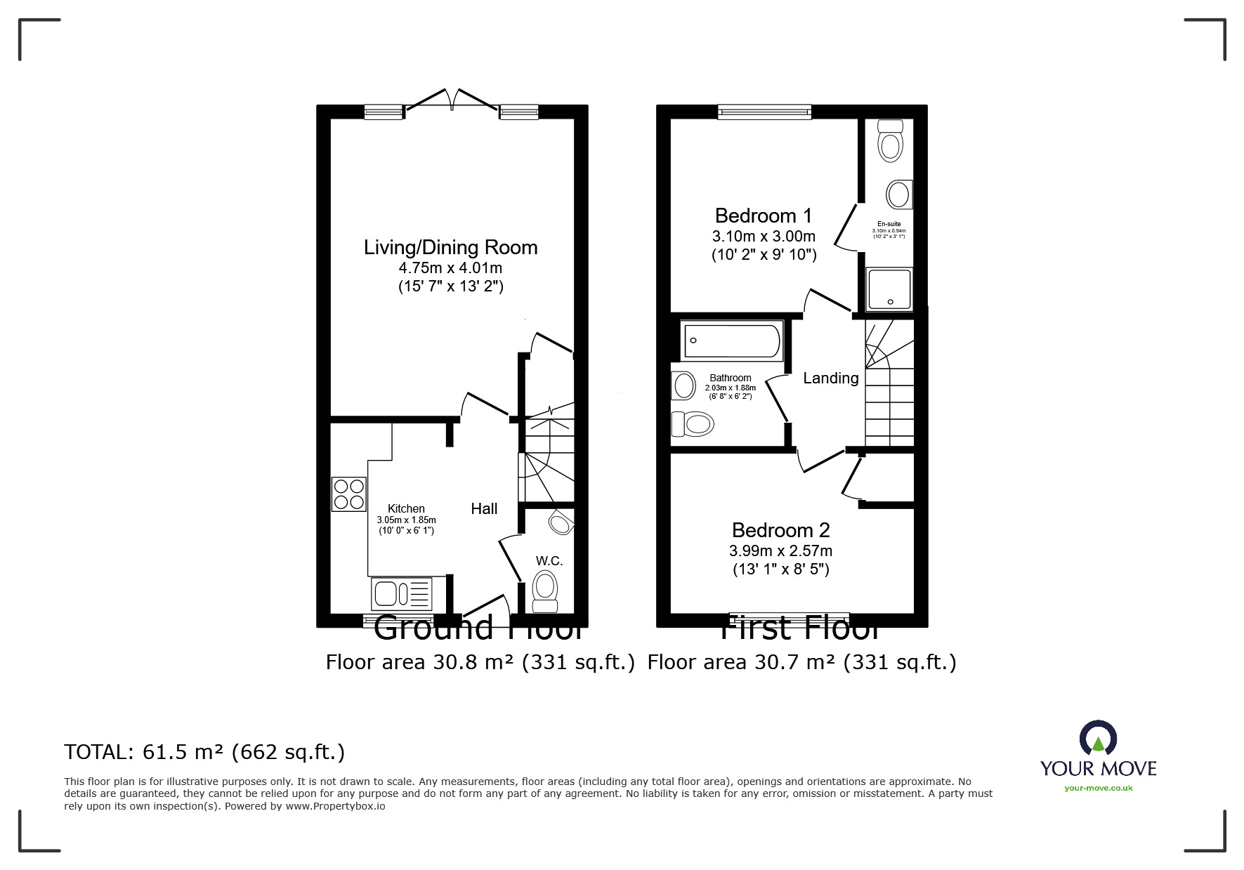 Floorplan of 2 bedroom Mid Terrace House for sale, Sutton Road, Exmouth, Devon, EX8