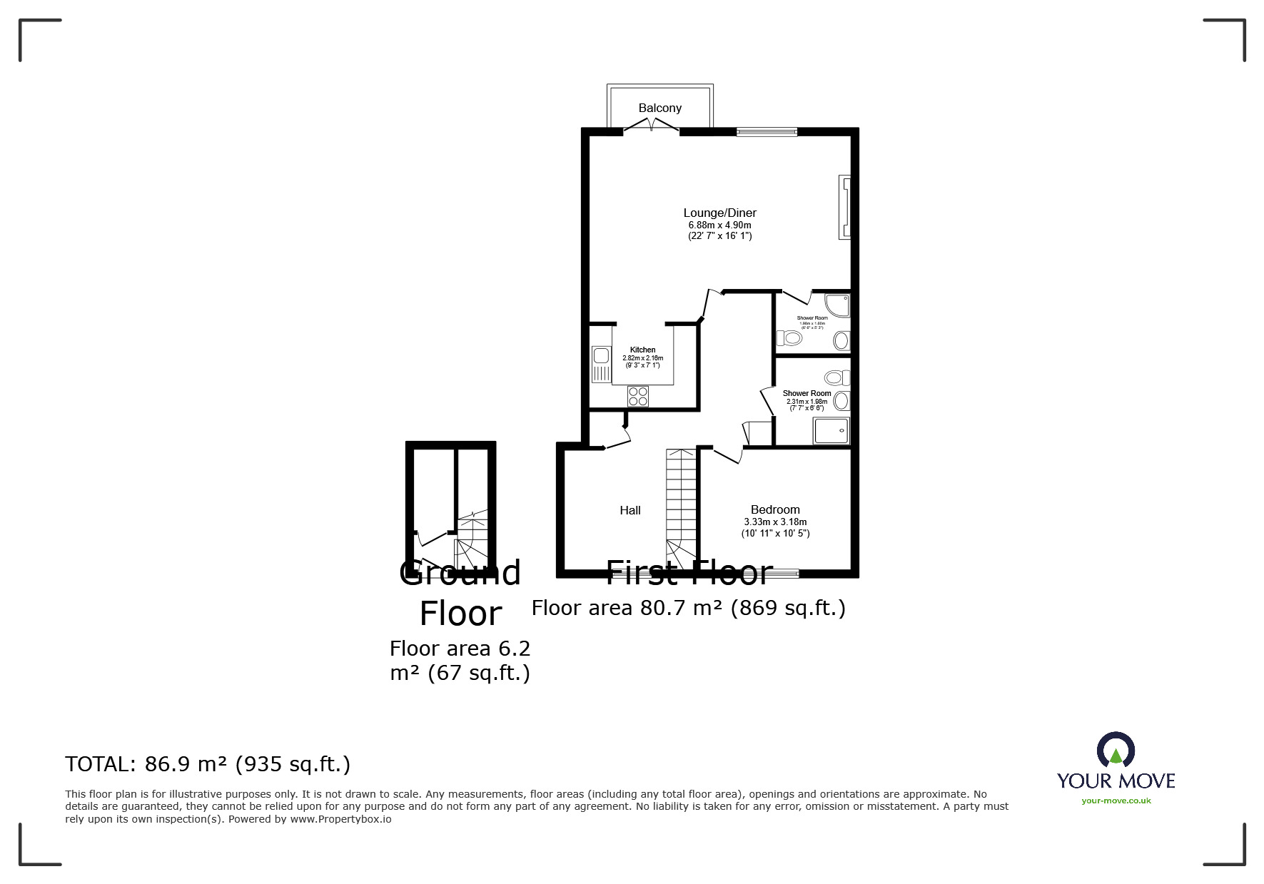 Floorplan of 1 bedroom  Flat for sale, Coastguard Road, Budleigh Salterton, Devon, EX9