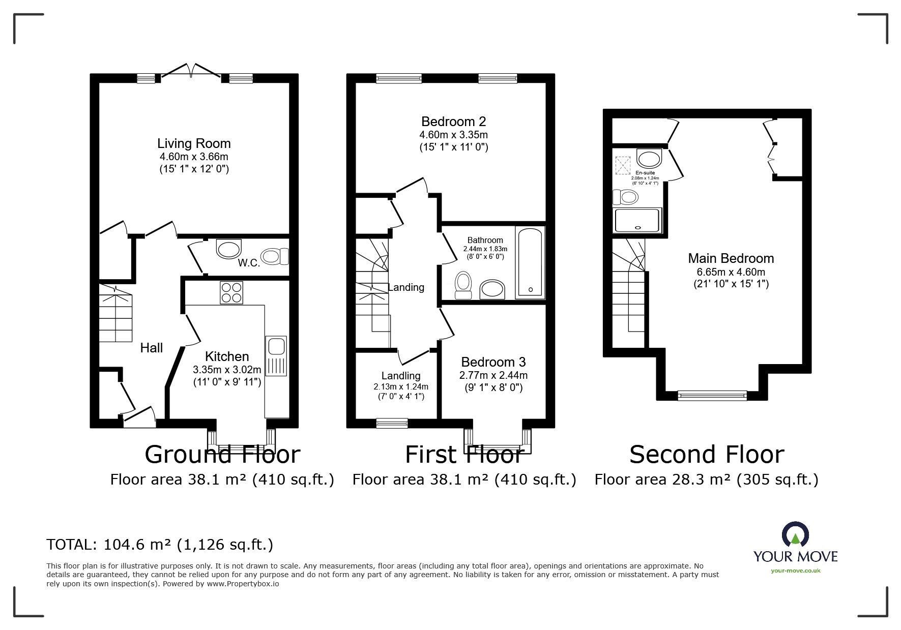 Floorplan of 3 bedroom Semi Detached House to rent, Park Drive, Exmouth, Devon, EX8