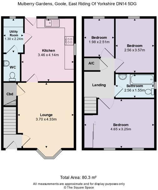 Floorplan of 3 bedroom End Terrace House to rent, Mulberry Gardens, Goole, DN14