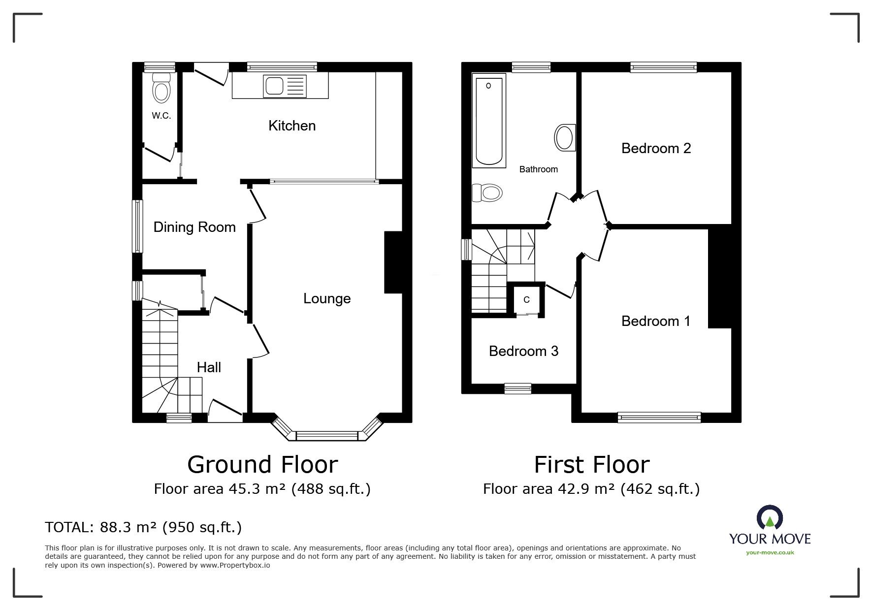 Floorplan of 3 bedroom Semi Detached House for sale, Dunhill Road, Goole, East Yorkshire, DN14