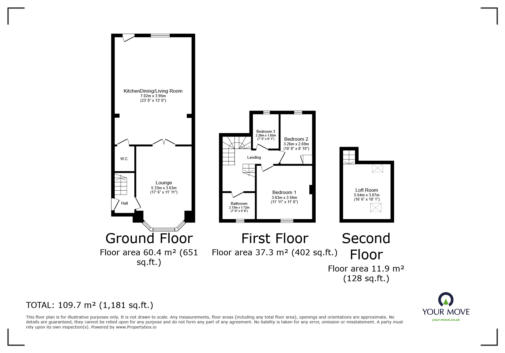 Floorplan of 3 bedroom Mid Terrace House for sale, Shaftesbury Avenue, Goole, East Yorkshire, DN14