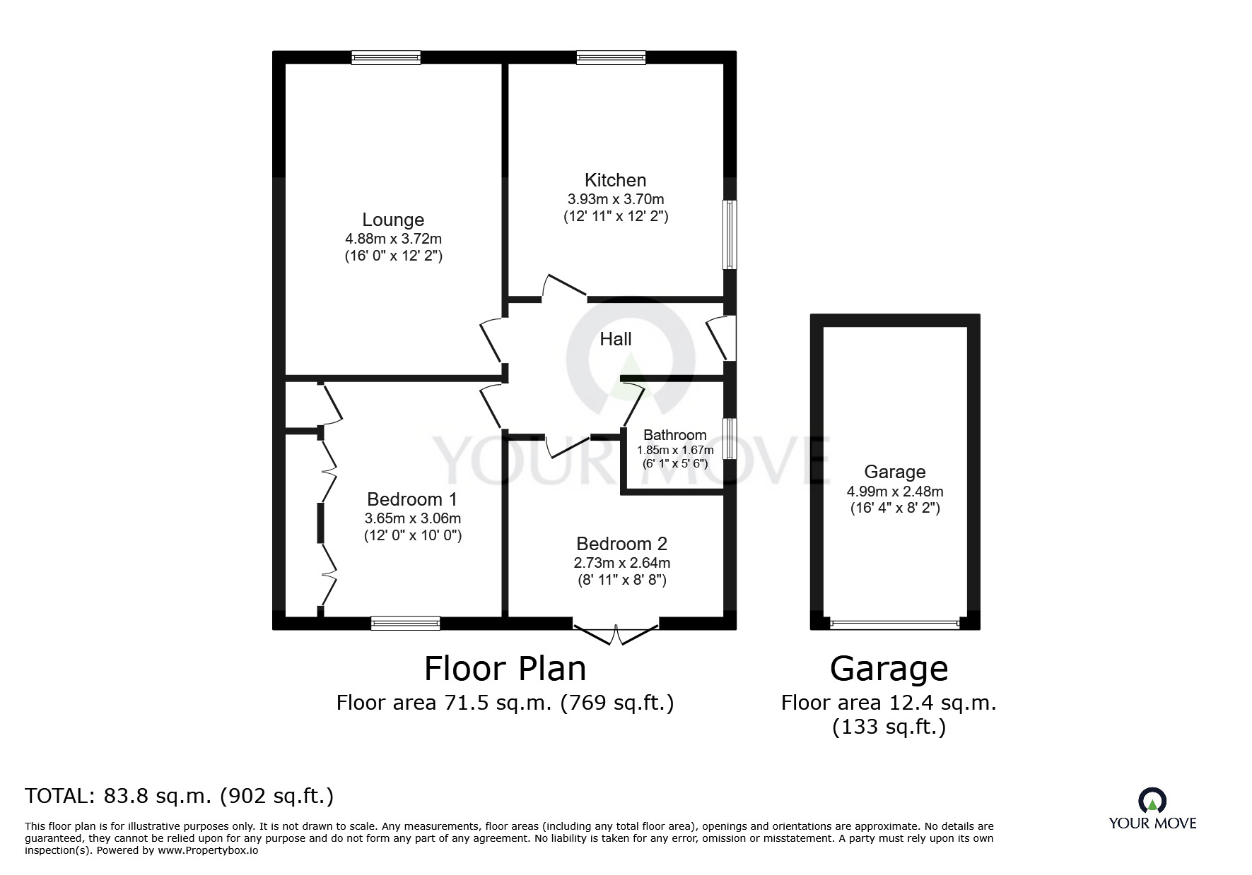 Floorplan of 2 bedroom Semi Detached Bungalow for sale, Thorpe Road Avenue, Howden, Goole, DN14